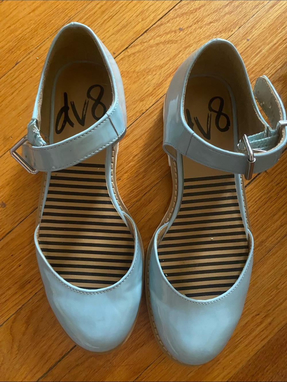 Vintage Light Blue Mary Jane with Chunky White Sole